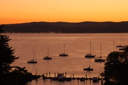 Hudson Dawn, Fog, Boats: 9/09. Photo Credit: Dave Zornow