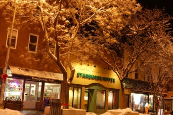 Starbucks, Temptations on Main Street in Nyack,  Jan 8, 2011
