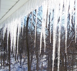 Icicles On Roof. Photo Credit: Dave Zornow, Feb 2006