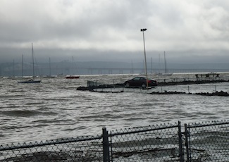 West Shore Towers on Gedney Street, Post-Irene. 8/28/2011 11a