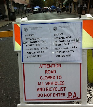 Nyack Street Fair, 9/25/2011. No Dogs, No Bikers. 201109