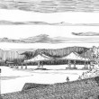 Tappan Zee Bridge sketch by Bill Batson Copyright 2011