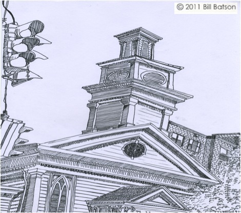 Nyack Sketch Log: Nyack Center. Copyright Bill Batson 2011