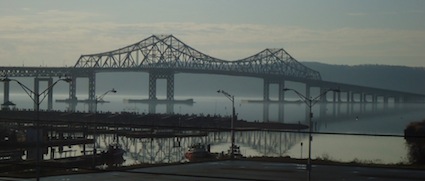 Tappan Zee Bridge from Tarrytown Train Station, 12/31/2011. Credit: Dave Zornow