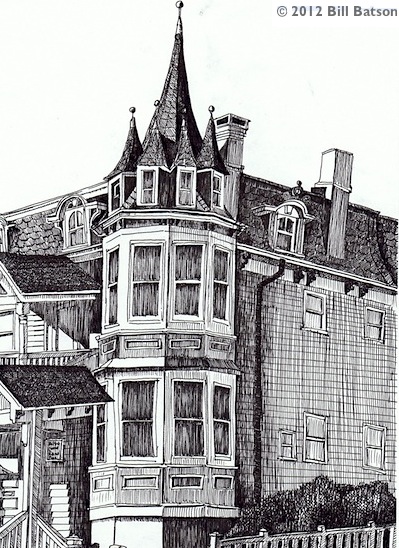 Nyack Sketch Log: Couch Court. ©2012 Bill Batson