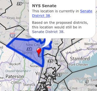 Proposed NYS Senate Distrct 38 from the CUNY Mapping Service at the Center for Urban Research