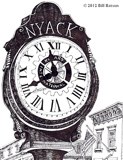 Nyack Skech Log: Rotary Clock ©2012 Bill Batson