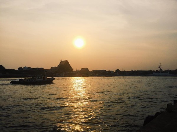 Sunset on the Chao Phraya river.